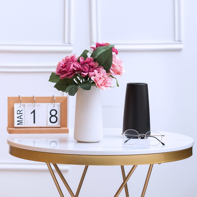 HUBUISH Ceramic Vase - Flower Vase Minimalism Style for Modern Table Shelf Home Decor  Fit for Fireplace Bedroom Kitchen Living Room Centerpieces Office Desk (Solid White  Big) - Image 5